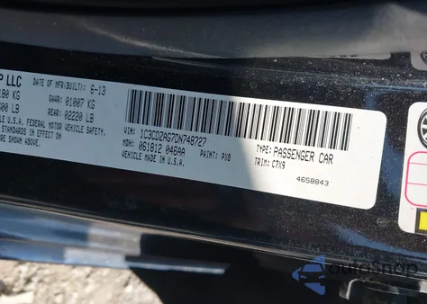 2013 Dodge Avenger Se V6 from USA, damaged, VIN 1C3CDZAG7DN748727